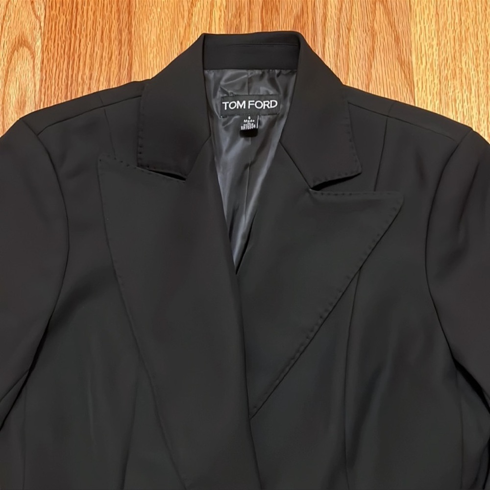 TOM FORD Black Tailored Single Button Closure Blazer / Tuxedo Style Jacket - Picture 8 of 8